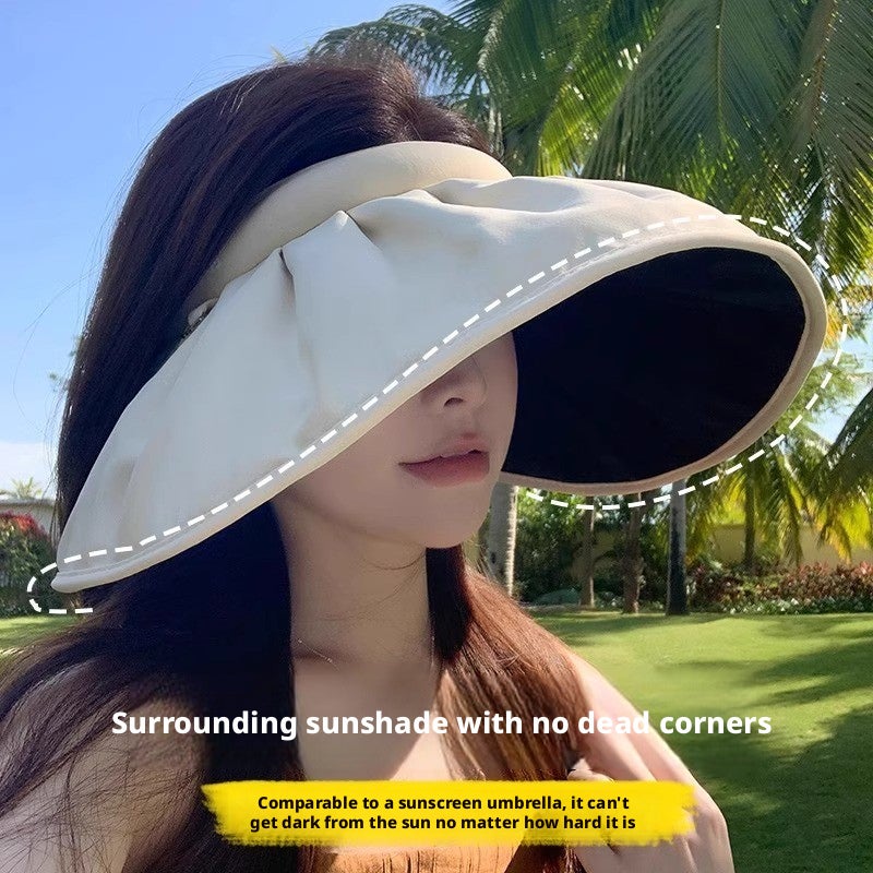Women's Summer Sun Hat Big Brim Foldable Visor Hat - Image 1