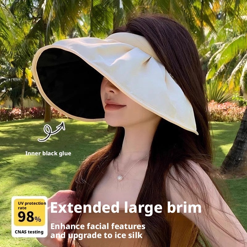 Women's Summer Sun Hat Big Brim Foldable Visor Hat - Image 3