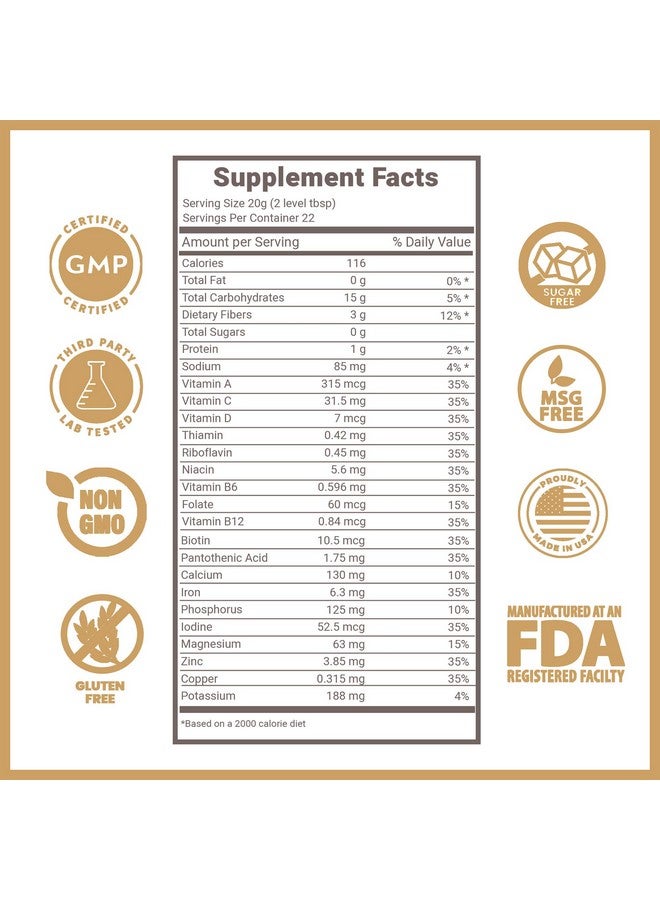 Lewis Labs Fabulous Fiber Powder Supplement ; Delicious Quick Dissolve Daily Fiber Powder From Fruits Vegetables & Grains ; Professional Grade Vitamins & Minerals Proudly Made In The Usa ; 16 Ounces - Image 3