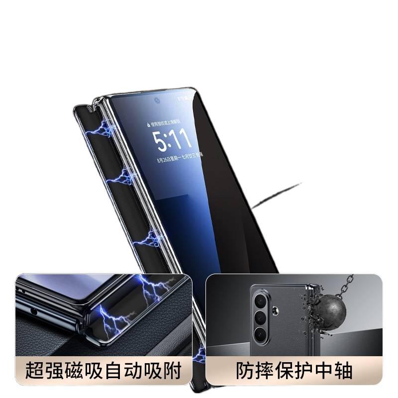 غطاء واقي | أحمر | ملمس جلد | حماية من السقوط | تغطية كاملة | مقاوم للصدمات لـ Samsung Galaxy Z Fold 7 - Image 3