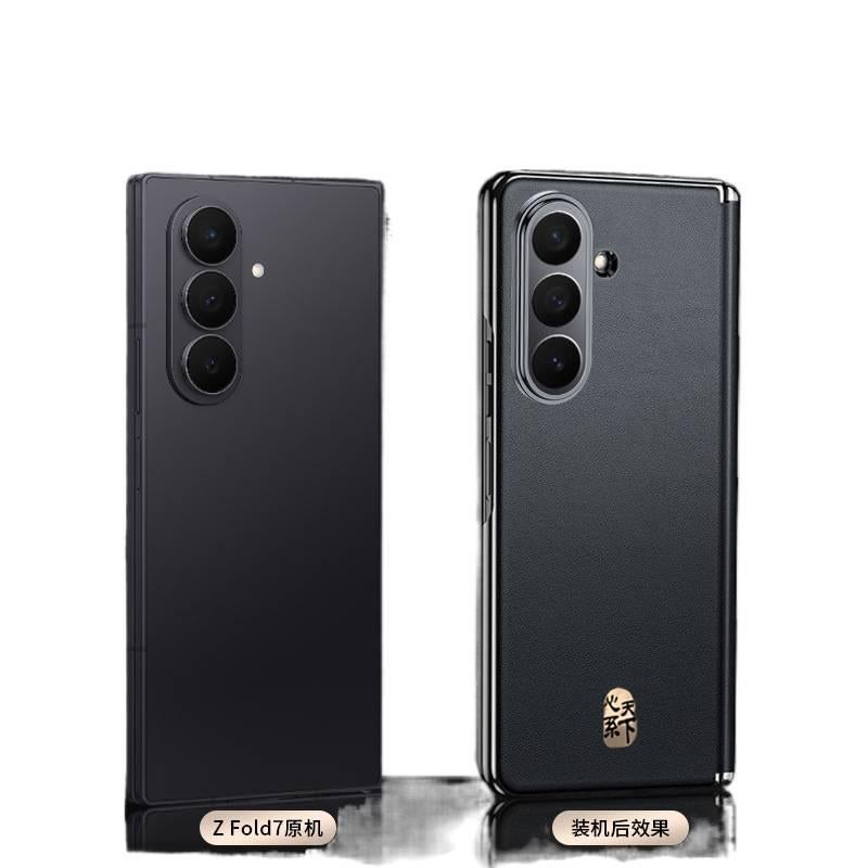 غطاء واقي | أحمر | ملمس جلد | حماية من السقوط | تغطية كاملة | مقاوم للصدمات لـ Samsung Galaxy Z Fold 7 - Image 4