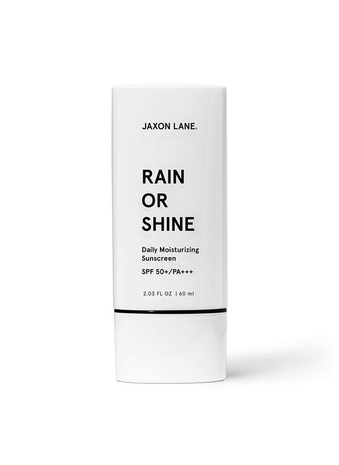 JAXON LANE - RAIN OR SHINE Anti Aging Face Sunscreen SPF 50 for Clear Skin with Green Tea, Hyaluronic Acid, Vitamin E Oil, Ginseng Extract, Licorice Root - SPF Moisturizer for Face, Fragrance Free 2.03 Oz - Image 1