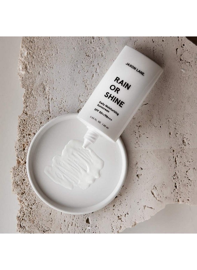 JAXON LANE - RAIN OR SHINE Anti Aging Face Sunscreen SPF 50 for Clear Skin with Green Tea, Hyaluronic Acid, Vitamin E Oil, Ginseng Extract, Licorice Root - SPF Moisturizer for Face, Fragrance Free 2.03 Oz - Image 1