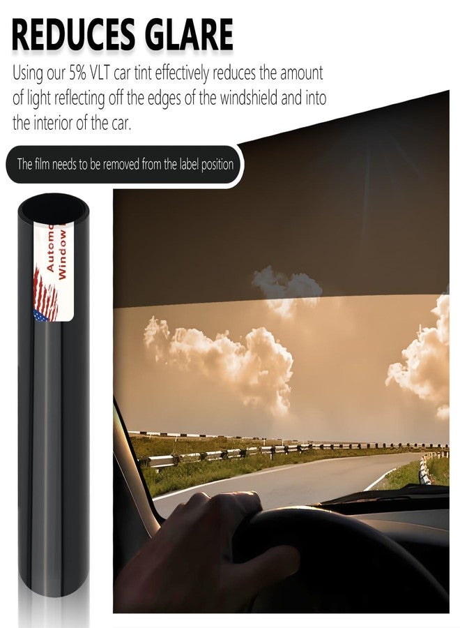 YGDMD 59.06x7.87 Windshield Tint Strip,Practical Car Window Tint Film for Blocking Light & Reducing Glare,5% VLT Car Accessories Auto Window Tints for Front Windshield (59.06x7.87) - Image 5