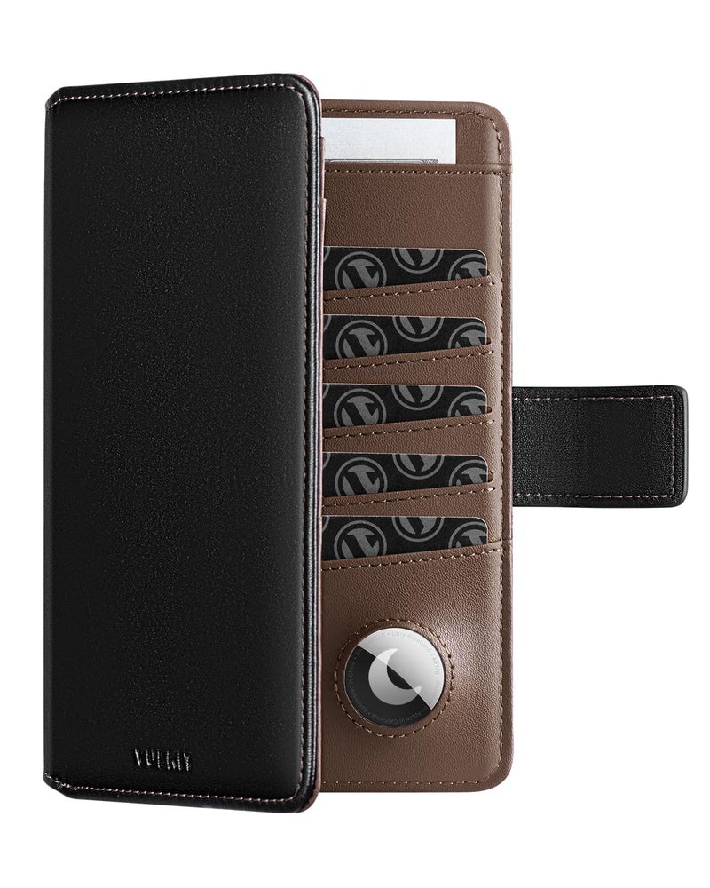 VULKIT Passport Holder with Airtag Holder RFID Blocking Passport Wallet Travel Leather Passport for Women(Beige Brown) - Image 1