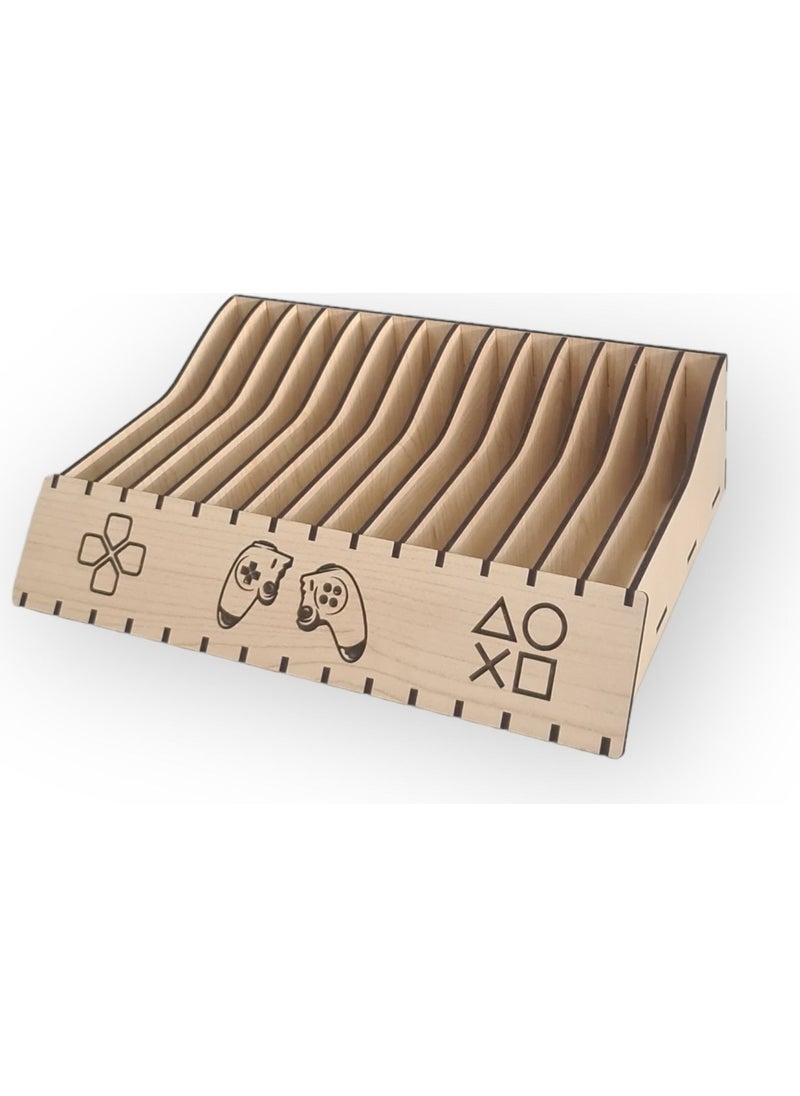 Dalyan Ps5 Ps4 Game Box Stand Wooden 14 Compartments  - Image 3