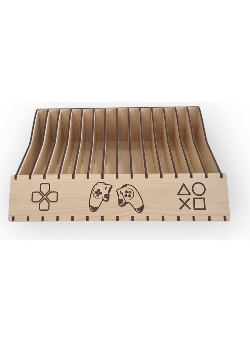 Dalyan Ps5 Ps4 Game Box Stand Wooden 14 Compartments  - Image 1