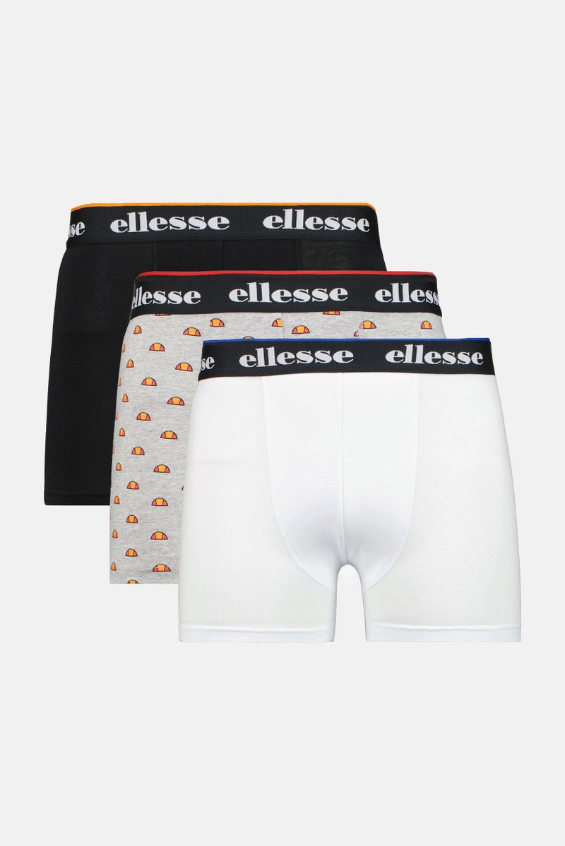 Ellesse Men 3 Pack Brand Logo Trunks, Multicolor - Image 1