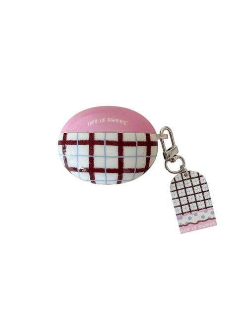 For HuaweiFreebuds5 Wireless Bluetooth Headset Cartoon Creative Freeclip/6i Soft Case Pendant-Color:Soft Shell + Pendant - Pink Cover And Square-Model:Universal For HuaweiFreebuds Pro3/pro4 (protective Case)
