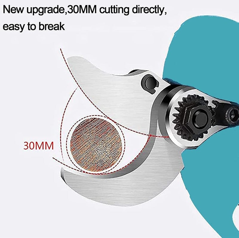 JIADUOFU 48V Cordless Electric Pruning Shears - Battery Powered Pruner, Sk5 Blade, for Garden Branch, farms, orchards, max 30mm(1,2 inch) Cutting Diameter,1*battery - Image 2