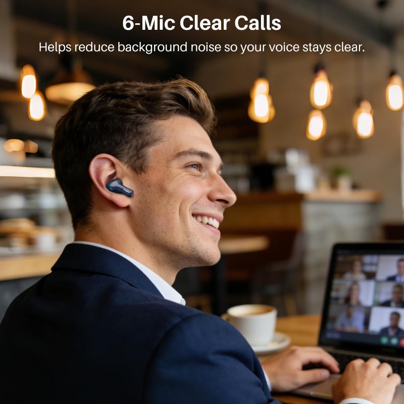TOZO Hybrid Active Noise Cancelling Wireless Earbuds with 6 Mics AI Clear Call Ear Buds 68H Playtime with LED Display 32 Preset EQs via APP Bluetooth 5.3 IPX8 Waterproof in Ear Headphones - Image 5