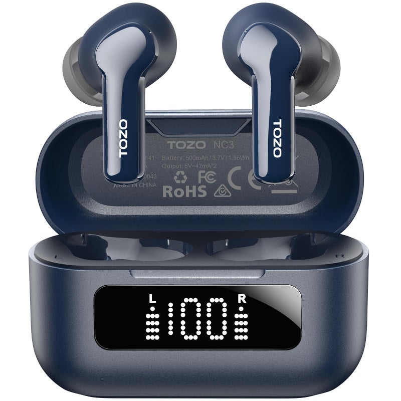 TOZO Hybrid Active Noise Cancelling Wireless Earbuds with 6 Mics AI Clear Call Ear Buds 68H Playtime with LED Display 32 Preset EQs via APP Bluetooth 5.3 IPX8 Waterproof in Ear Headphones - Image 1
