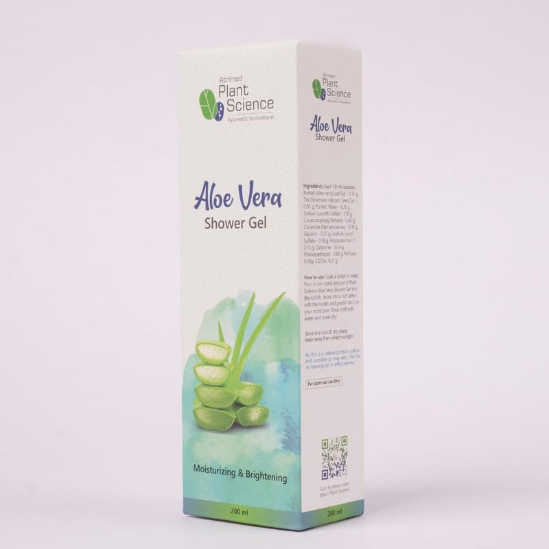 Atrimed Plant Science Aloe Vera Shower Gel | Moisturizing & Brightening | 200ml - Image 3