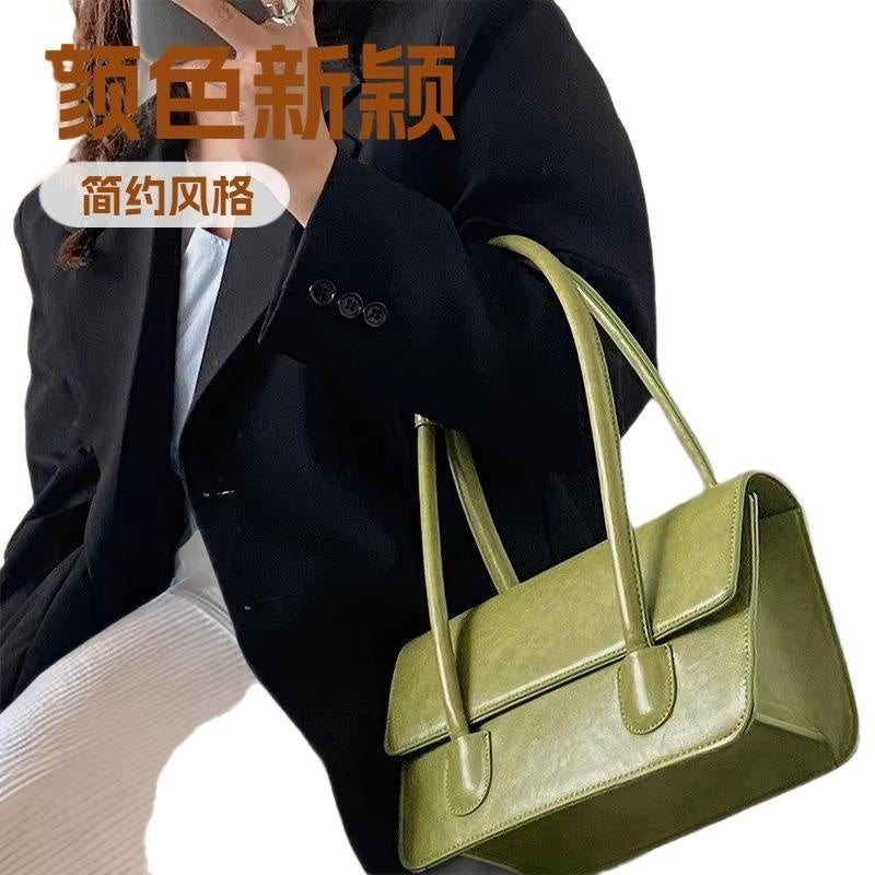 Lightweight Green PU Crossbody Bag, Everyday Shoulder Purse - Image 5