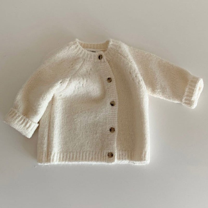 Korean Style Ins Baby And Young Children'S Wear Texted Casual Sweater Coat Baby'S Crewneck Wool Knitted Cardigan Wear - Image 2
