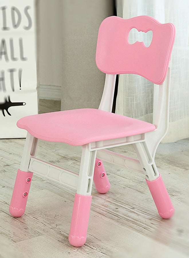 JSAITOYS 1 Piece Kids Study Plastic Back Chair Adjustable Chair Baby Stool Bench Seat Home Use Kindergarten Furniture  - Image 1