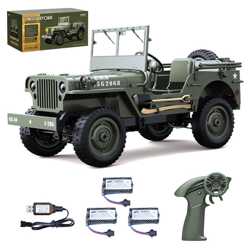 Hylukon Remote Control Car 24Ghz 4WD Off Road RC Jeep Rock Crawler Vehicle with Linked Lights 110 Scales All Terrain Remote Control Trucks RTR Hobby RC Car for Teen Adults - Image 2
