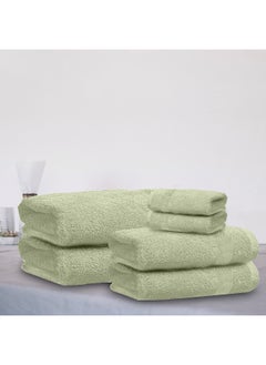Rest Towel Set 6 Peice Mint Luxury Hotel Bedroom Super Soft Absorbent Durable Washable Quick Dry Cotton Family Bath Towels - 2 Bath Towel 70X140Cm 2 Hand Towel 50X100Cm & 2 Face Towel 30X30Cm  - Image 1