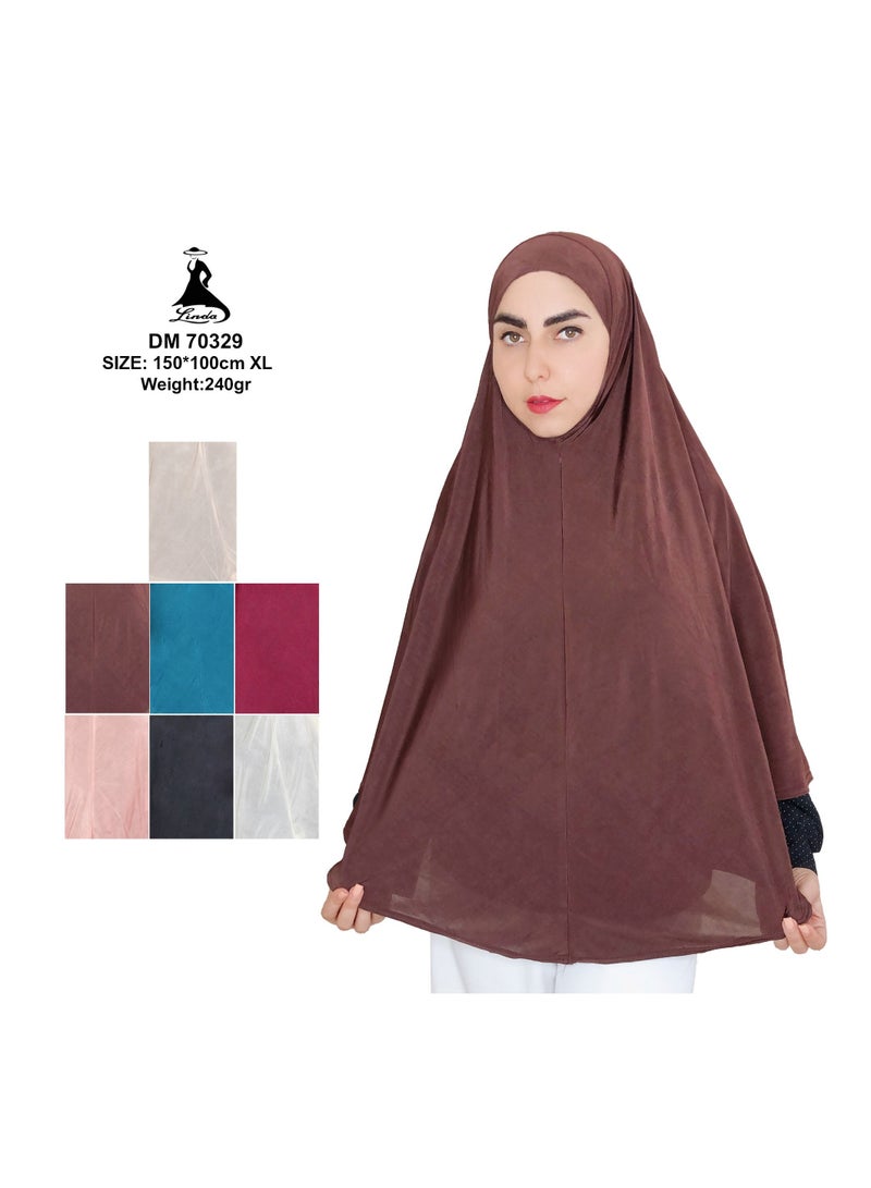 ليندا حجاب طويل أنيق للنساء من ليندا إسلامي ناعم خفيف الوزن من نسيج رايون  - Image 2
