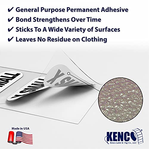 KENCO Clothing Size Strip Labels - 1.25" X 5" - 250 Strips Per Roll - 1500 Labels Total! - Clear with Black and White Ink by Kenco (7 Pack) - Image 3