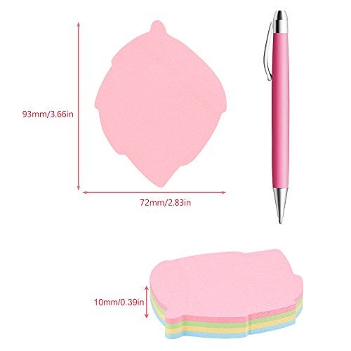 GTHER 4PCS Leaf Shaped Sticky Notes, Colored Sticky Notes Leaves Pink Blue Green Yellow Cute Fun Cool Self-Adhesive Note for Kids School Classroom Office College (Leaf) - Image 5