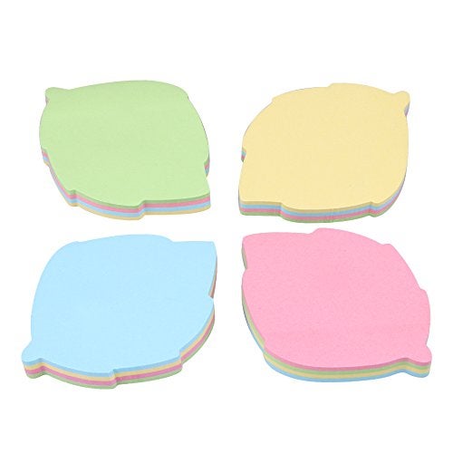 GTHER 4PCS Leaf Shaped Sticky Notes, Colored Sticky Notes Leaves Pink Blue Green Yellow Cute Fun Cool Self-Adhesive Note for Kids School Classroom Office College (Leaf) - Image 2