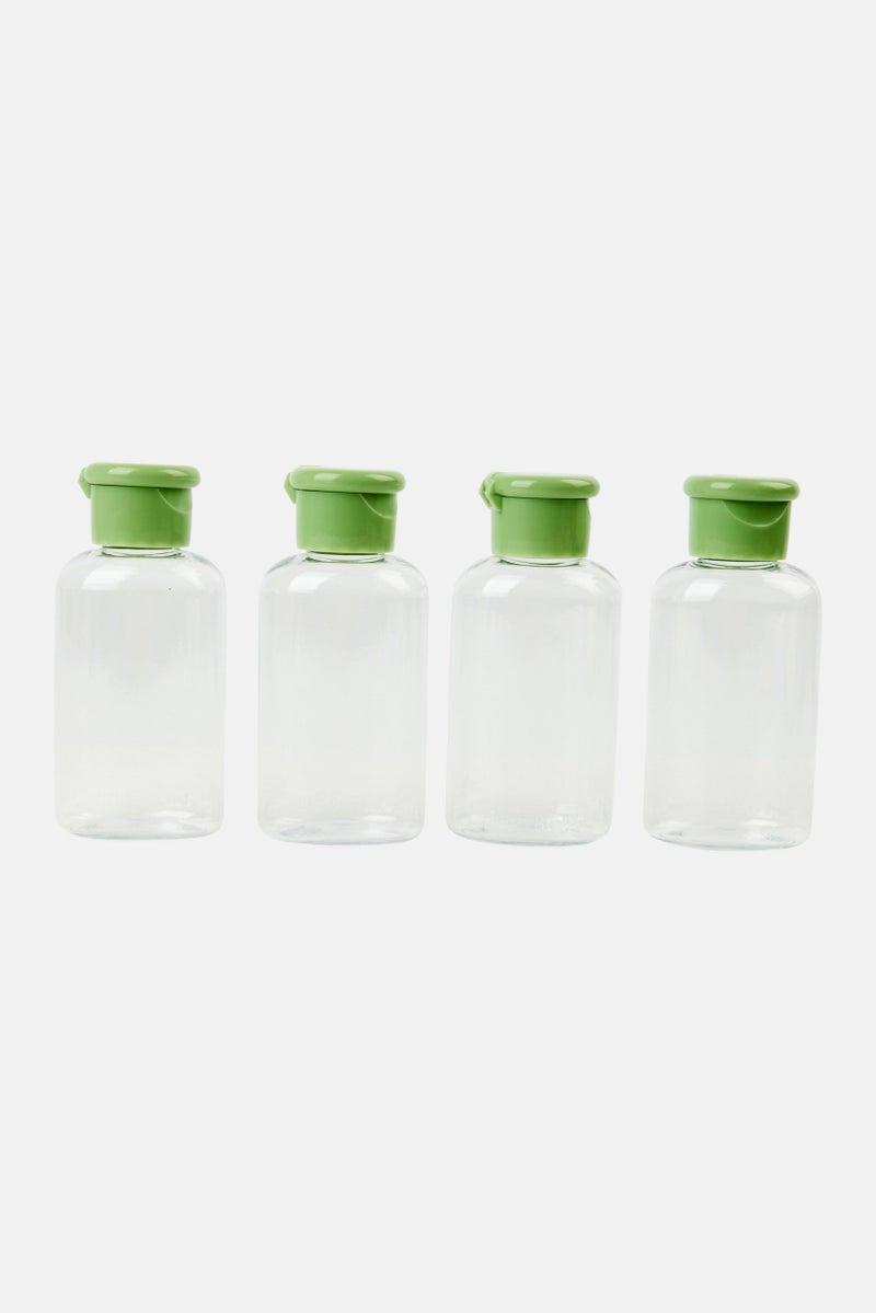 Miamica 4 Pieces Travel Bottles And Toiletry Bag Kit, Transparent - Image 2
