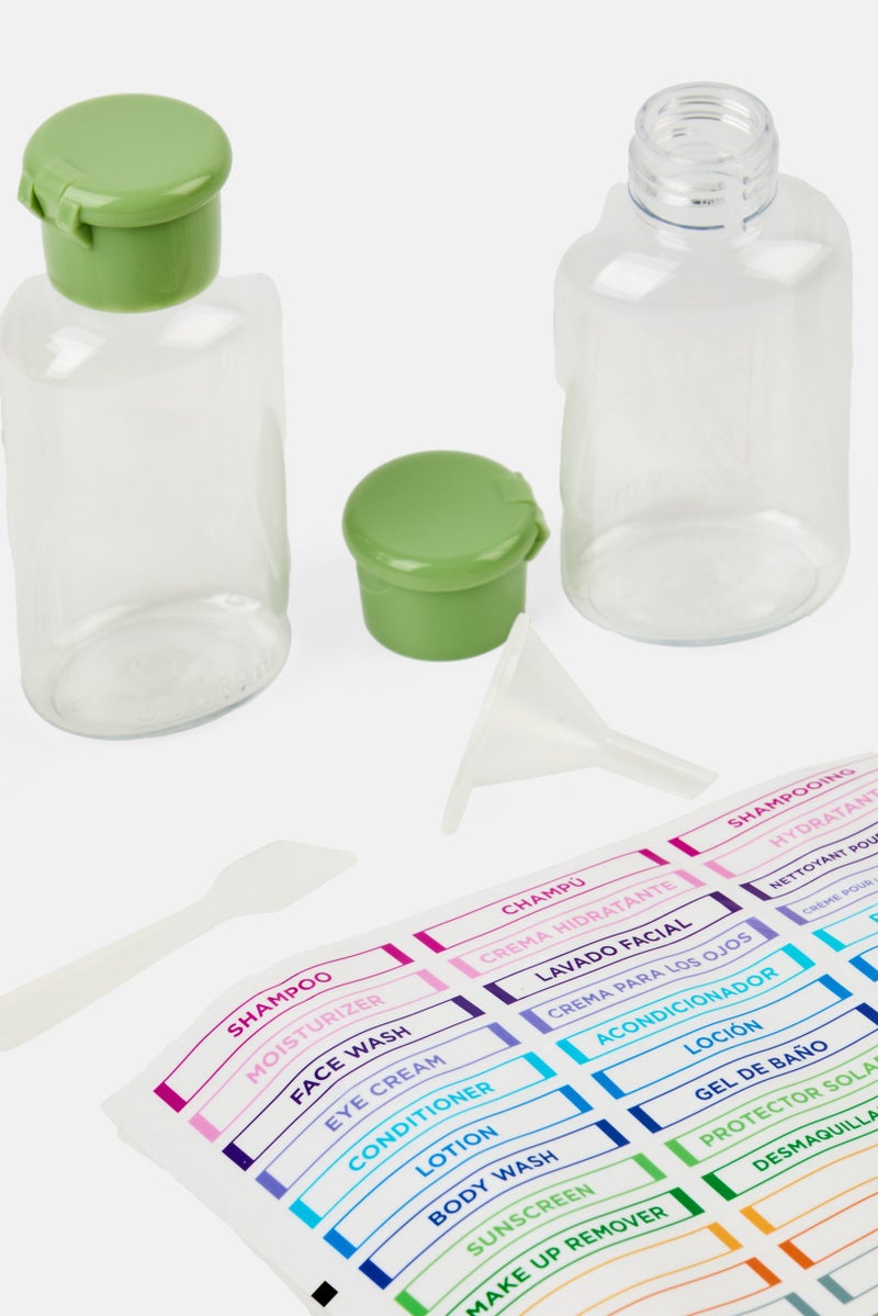 Miamica 4 Pieces Travel Bottles And Toiletry Bag Kit, Transparent - Image 4