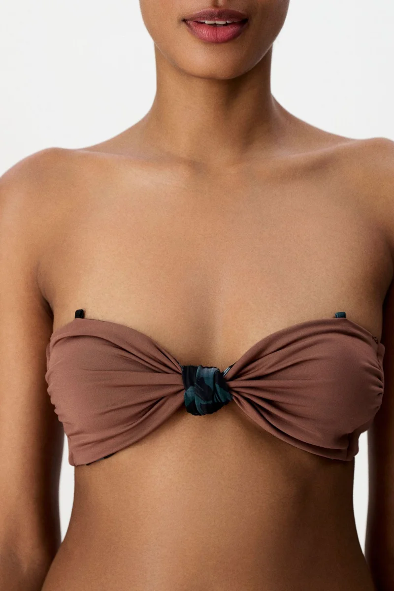 بنتي PENTI Clove Double-Sided Strapless Leopard Print Bikini Top