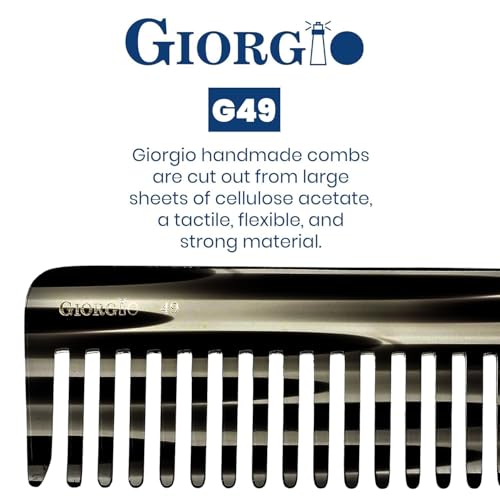 Giorgio G49 Graphite, Large Hair Detangling Comb, Wide Teeth for Thick Curly Wavy Hair. Detangler Comb For Wet and Dry. Handmade of Quality Cellulose, Saw-Cut, Hand Polished - Image 5