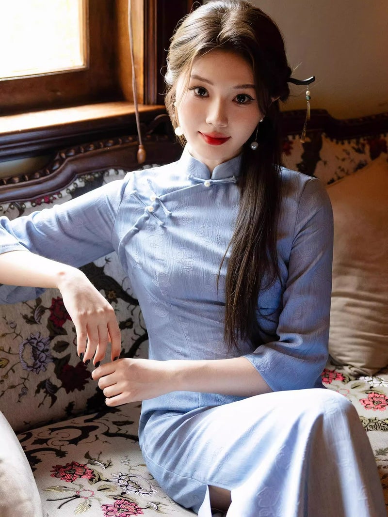 Improved New Chinese Style Flared Sleeve Retro Cheongsam 2025 Autumn New Model Youthful Style Suitable For Daily Wear Republic Of China Style - Image 3