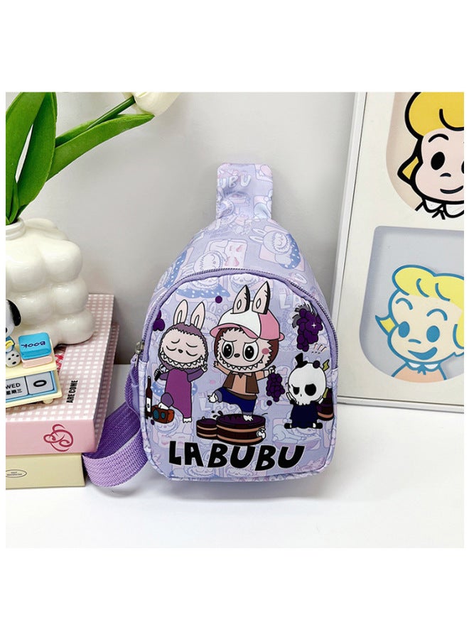 Children's Bag Kindergarten Cartoon Printed Nylon Cloth Shoulder Crossbody Chest Bag For Boys And Girls Baby Wear Coin Purse-Color:Five - Image 1