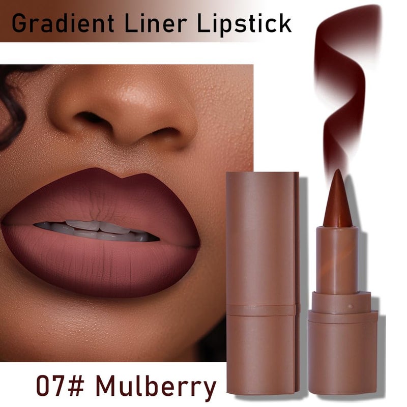 BAISEN DIARY 2-in-1 Gradient Lip Liner and Lipstick Lip Combo Set - Achieve Flawless Contour and Gradual Ombre Effect with Easy-to-Use Crayon Form and Cone Tip (07# Mulberry, 1 Count (Pack of 1)) - Image 2