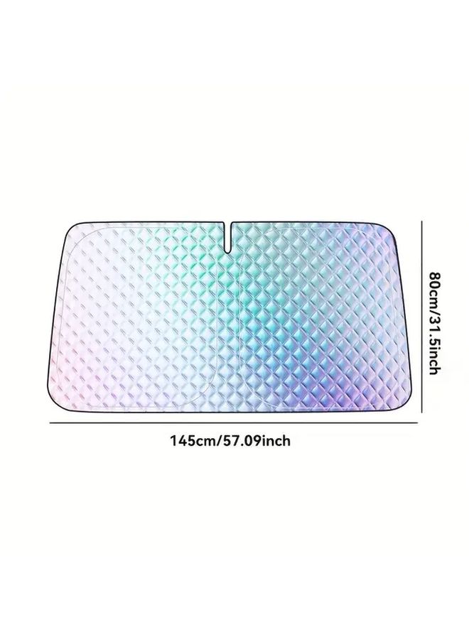 1pc Portable Folding Sunshade Front Windshield Protector Cover For Most Vehicles - Image 2