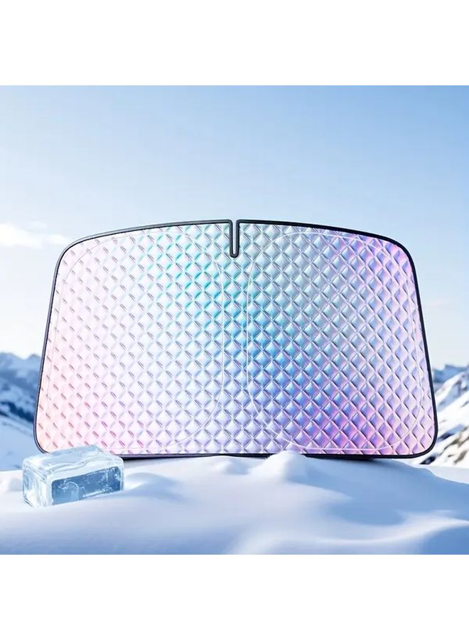 1pc Portable Folding Sunshade Front Windshield Protector Cover For Most Vehicles - Image 3
