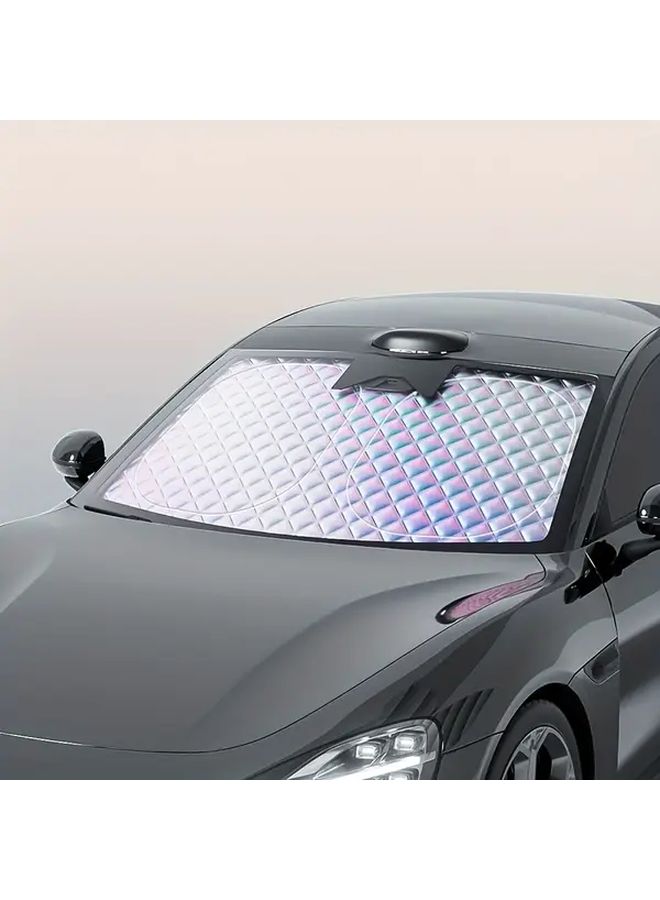 1pc Portable Folding Sunshade Front Windshield Protector Cover For Most Vehicles - Image 5