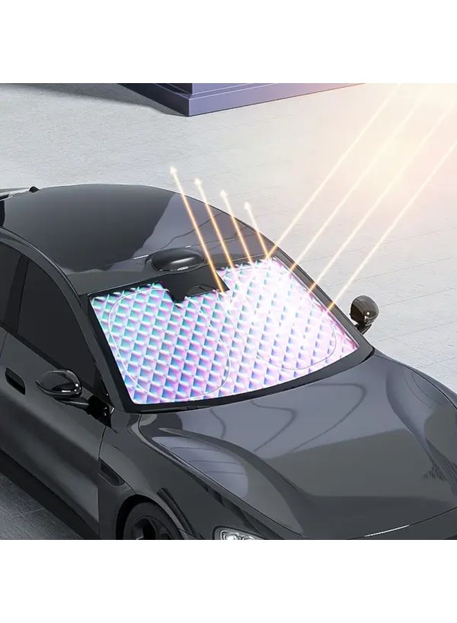 1pc Portable Folding Sunshade Front Windshield Protector Cover For Most Vehicles - Image 4
