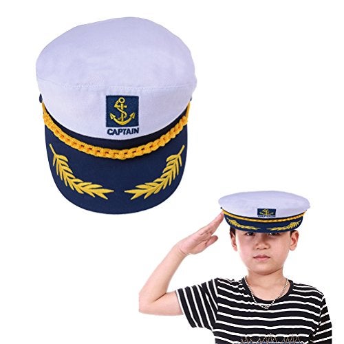 Welecom Sailor Captain Hat Embroidery Boat Ship Sailor Hats Adjustable Navy Hat Children - Image 1