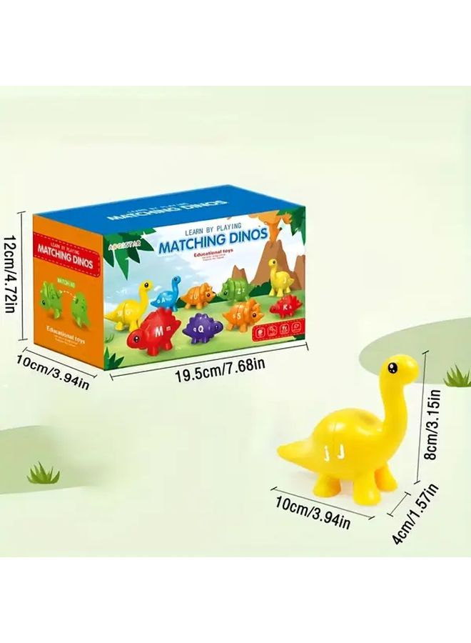 10 قطع ديناصور مزدوج الجوانب لمطابقة الحروف والأرقام لعبة تعليمية لمهارات الحركة - Image 3