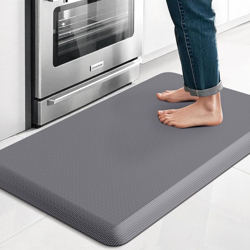 TranquilRelax 4/5 Inch Thicker Kitchen Mat, Cushioned Thick Floor Comfort Mat, with Non-Slip Bottom, Water & Stain Resistant, Easy Clean Standing Desk Mat for Kitchen, Sink, Office (17.3"x28"x0.8", Grey) - Image 1
