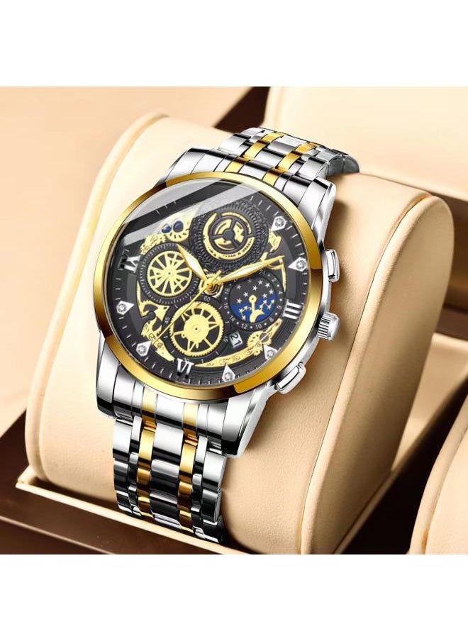 Generic - Tuhao Gold Men's Watch Waterproof Calendar Luminous Tide Diamond Shrimp Skin Trembles Fast Hand A Generation Of Hair - Image 1