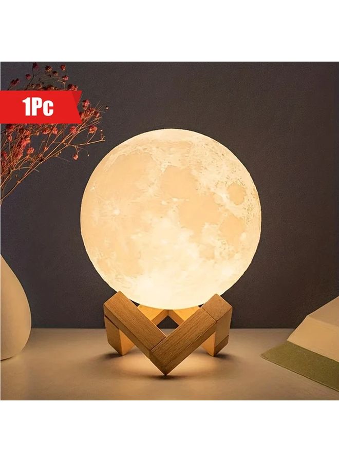 3.94 بوصة مصباح قمر LED ضوء طاولة ليلي تحكم باللمس يعمل بالبطارية هدية - Image 1