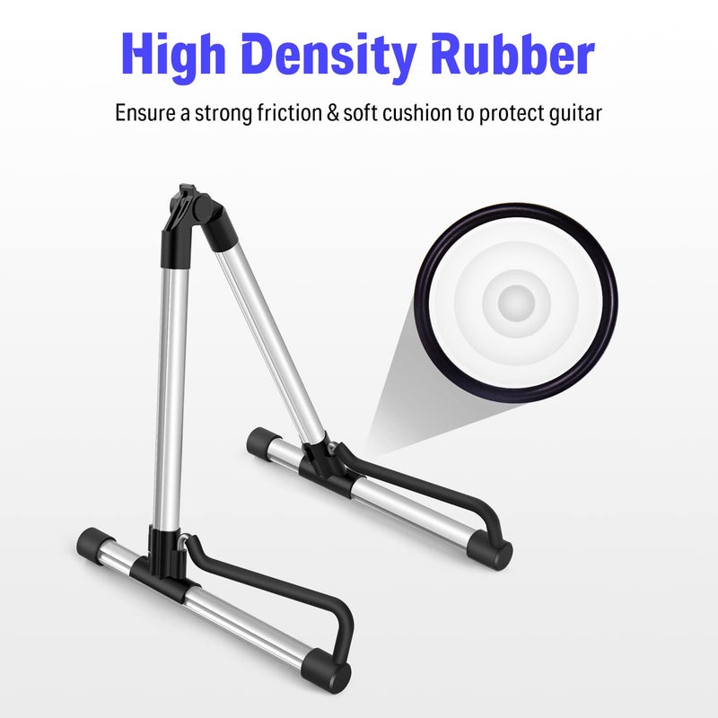 Donner Guitar Stand, Adjustable Folding Acoustic Electric Guitar Stands Floor, Classical Metal Travel Stand for Bass Mandolin Bass Banjo Ukulele (Silver) - DS-1 - Image 3