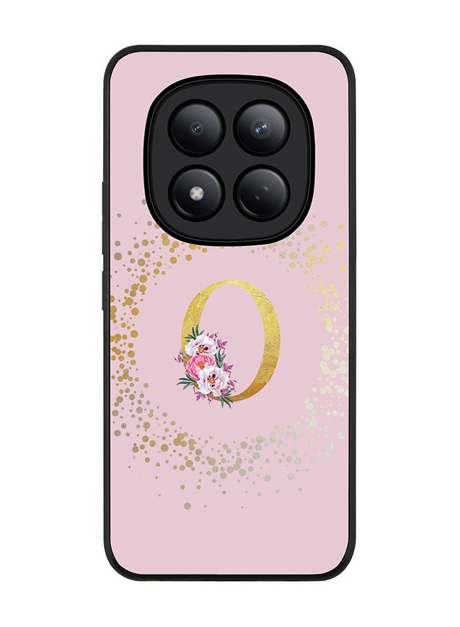 For Xiaomi Redmi Note 15 Pro 4G Case,Slim fit Camera Protection, Shockproof Thin Phone cover  - Custom Monogram Floral - O  (Pink )