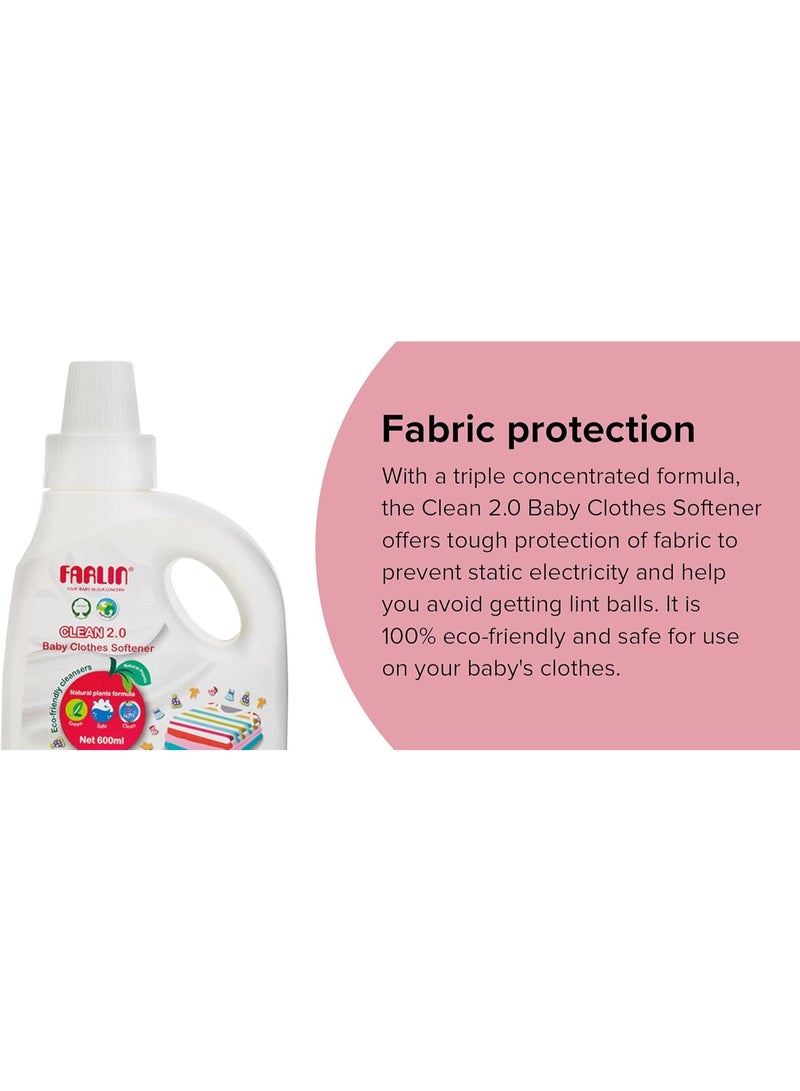 فارلين منعم ملابس الأطفال فارلين كلين 2.0، 600 مل، تركيبة نباتية طبيعية، عناية صديقة للبيئة بالأقمشة - Image 3