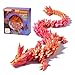 PETBSNVB 12 3D Printed Dragon Articulated Dragon Crystal Dragon Dragon Fidget Toy Home Office Decor Executive Desk Toy Red - Image 2