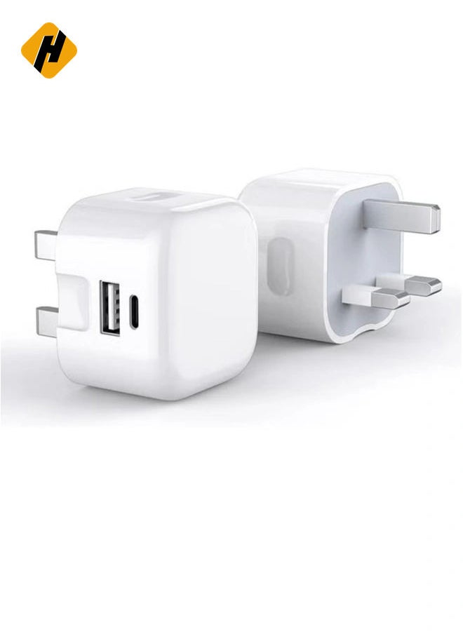 Galaxy A04 / A04s / A04 Core USB C Charger Plug 20W Dual Port USB C Fast Charger PD&QC 3.0 USB C Charging Plug Power Delivery Wall Adapter For Samsung Galaxy A04 / A04S / A04 Core (WHITE)