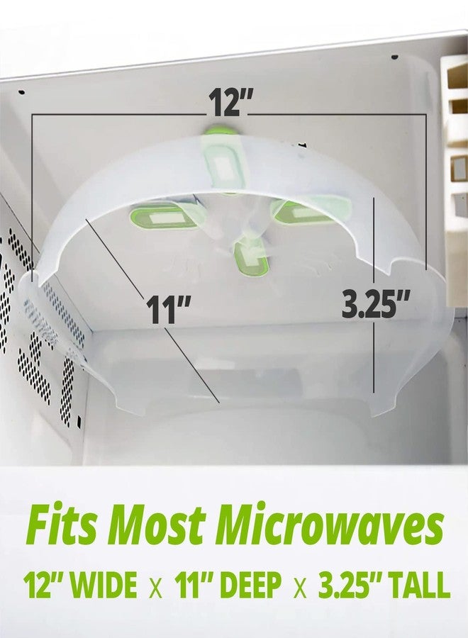 HOVER COVER Magnetic Microwave Cover for Food | Clear Microwave Splatter Cover | Microwave Plate Cover with Steam Vents | Food Grade Dish Cover | BPA-Free | Dishwasher Safe | Green - Image 3