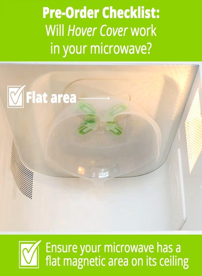 HOVER COVER Magnetic Microwave Cover for Food | Clear Microwave Splatter Cover | Microwave Plate Cover with Steam Vents | Food Grade Dish Cover | BPA-Free | Dishwasher Safe | Green - Image 4