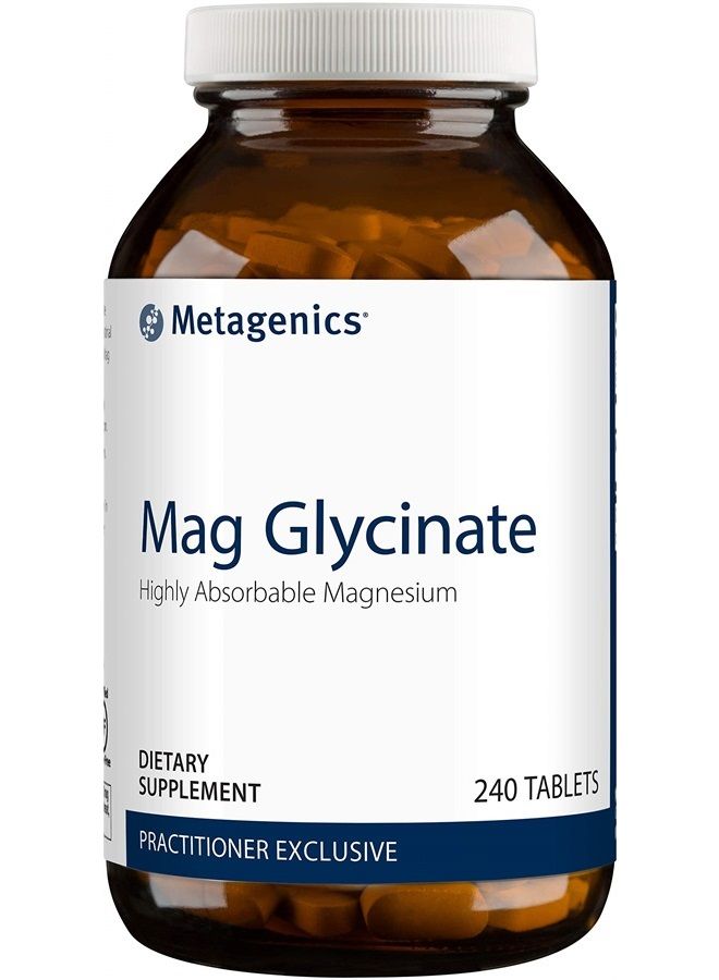 Metagenics ماغ غليسينات - مكمل مغنيسيوم غليسينات عالي الامتصاص 100 ملغ لدعم استرخاء العضلات وصحة الجهاز العصبي - 240 حبة - Image 1